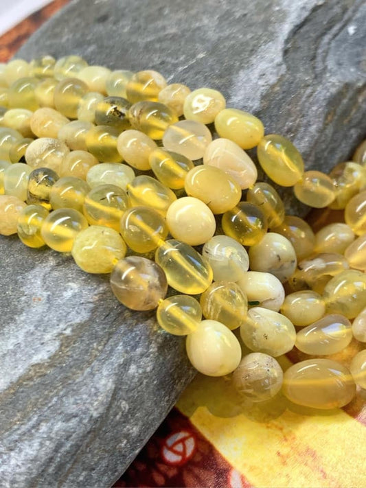 Amazing glowy Honey Yellow Lemon Opal Freeform Oval nugget Beads / Golden Opal beads