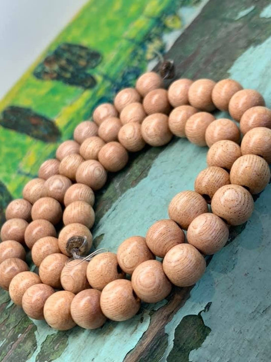 Natural soft brown Rosewood round brown beads 8mm - Buddhist beads Guru Full strand