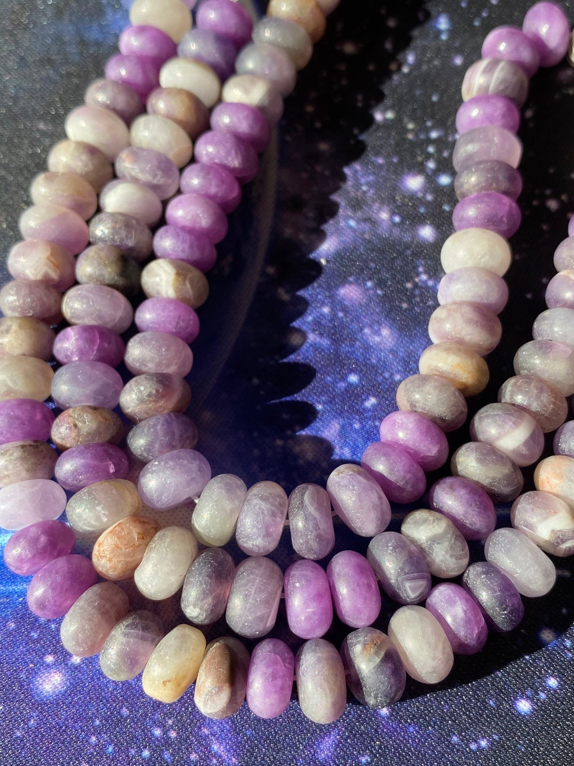 Rustic Natural Matte Chevron Amethyst rondelles 8mm / frosted purple