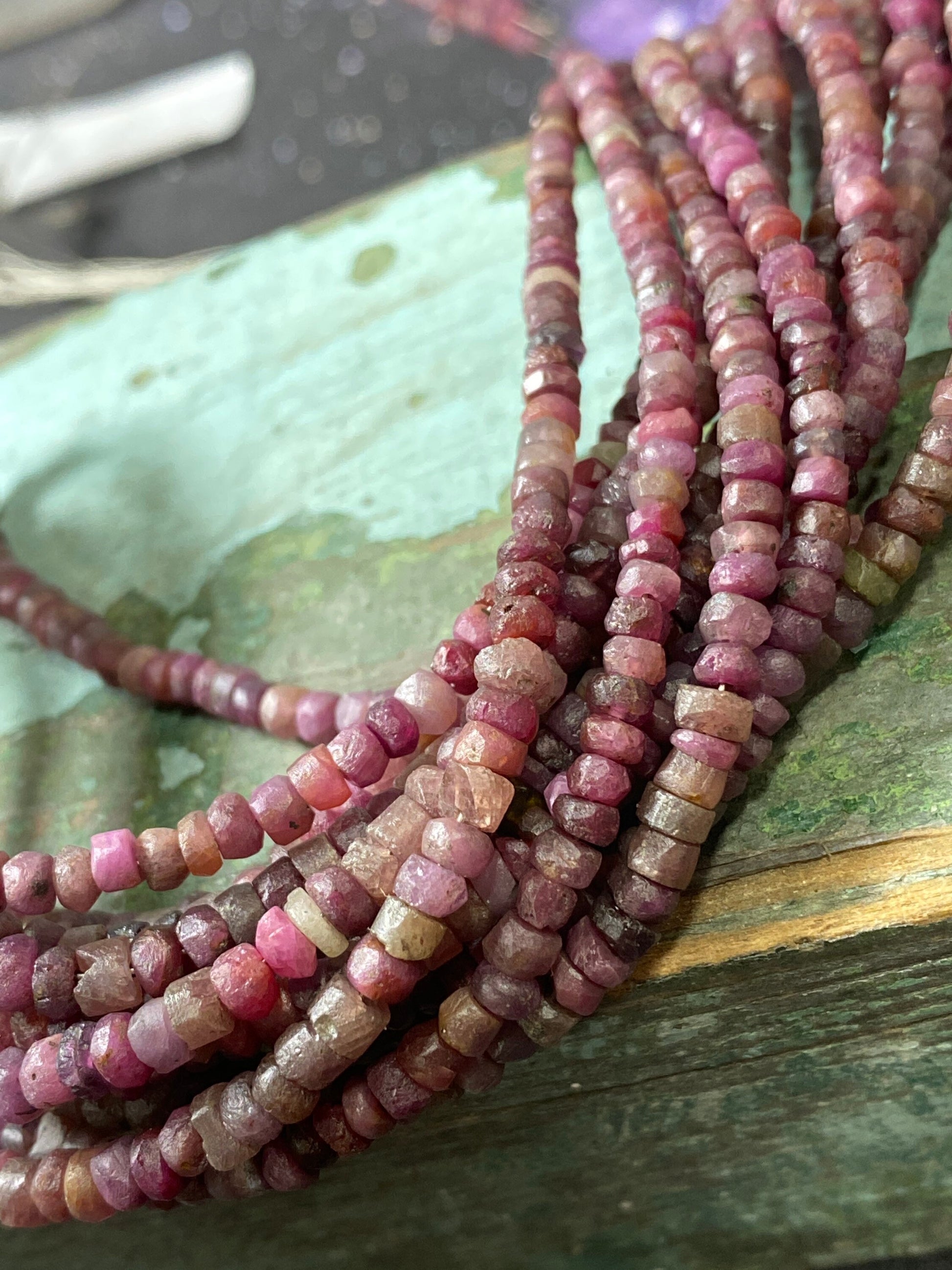 Rustic uneven Matte Ruby Rondelle handmade Beads 3-4mm aprx Handcut Natural Ruby Beads Organic Ruby Beads / Jewellery Making Red Gemstone