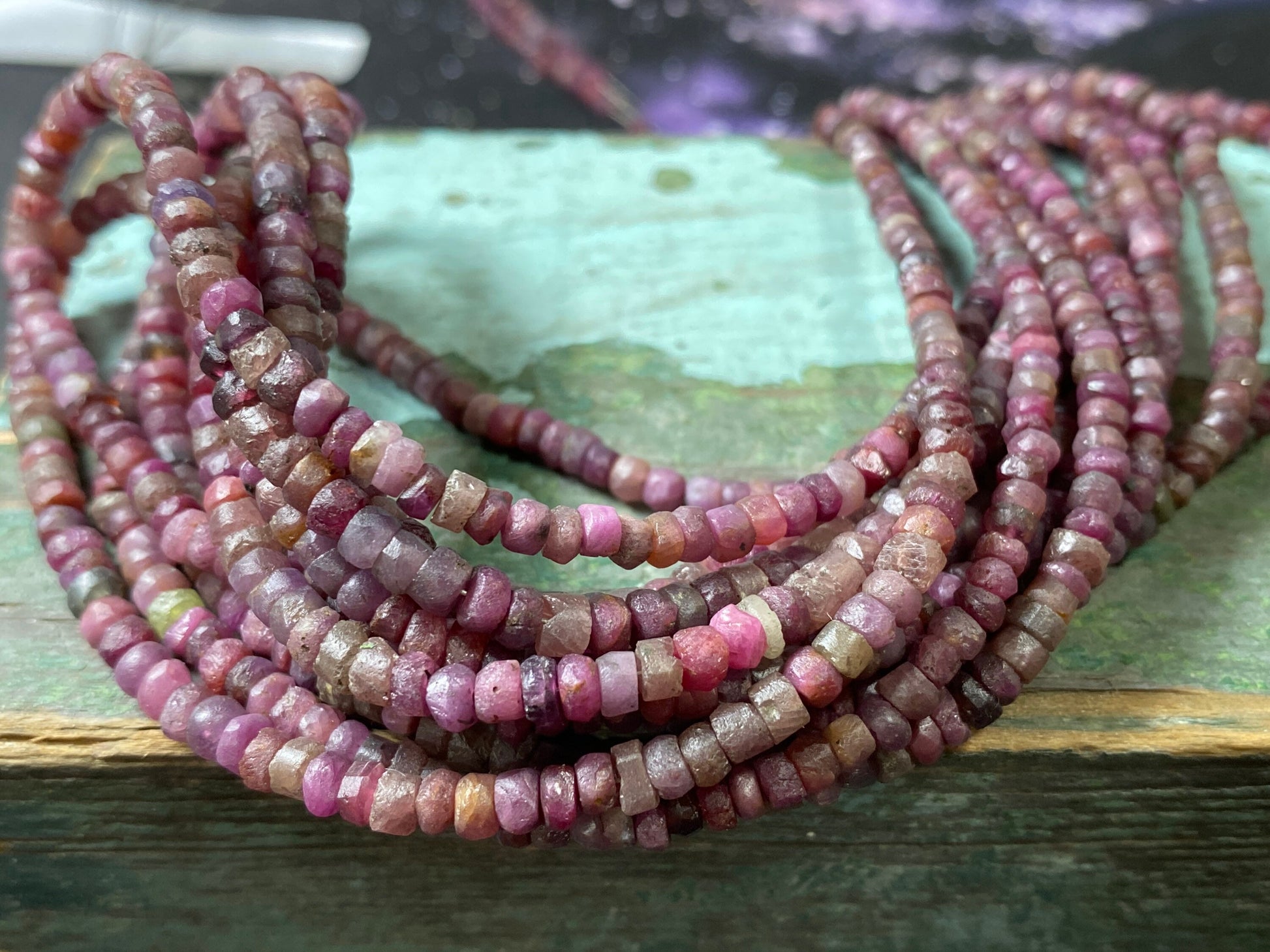 Rustic uneven Matte Ruby Rondelle handmade Beads 3-4mm aprx Handcut Natural Ruby Beads Organic Ruby Beads / Jewellery Making Red Gemstone