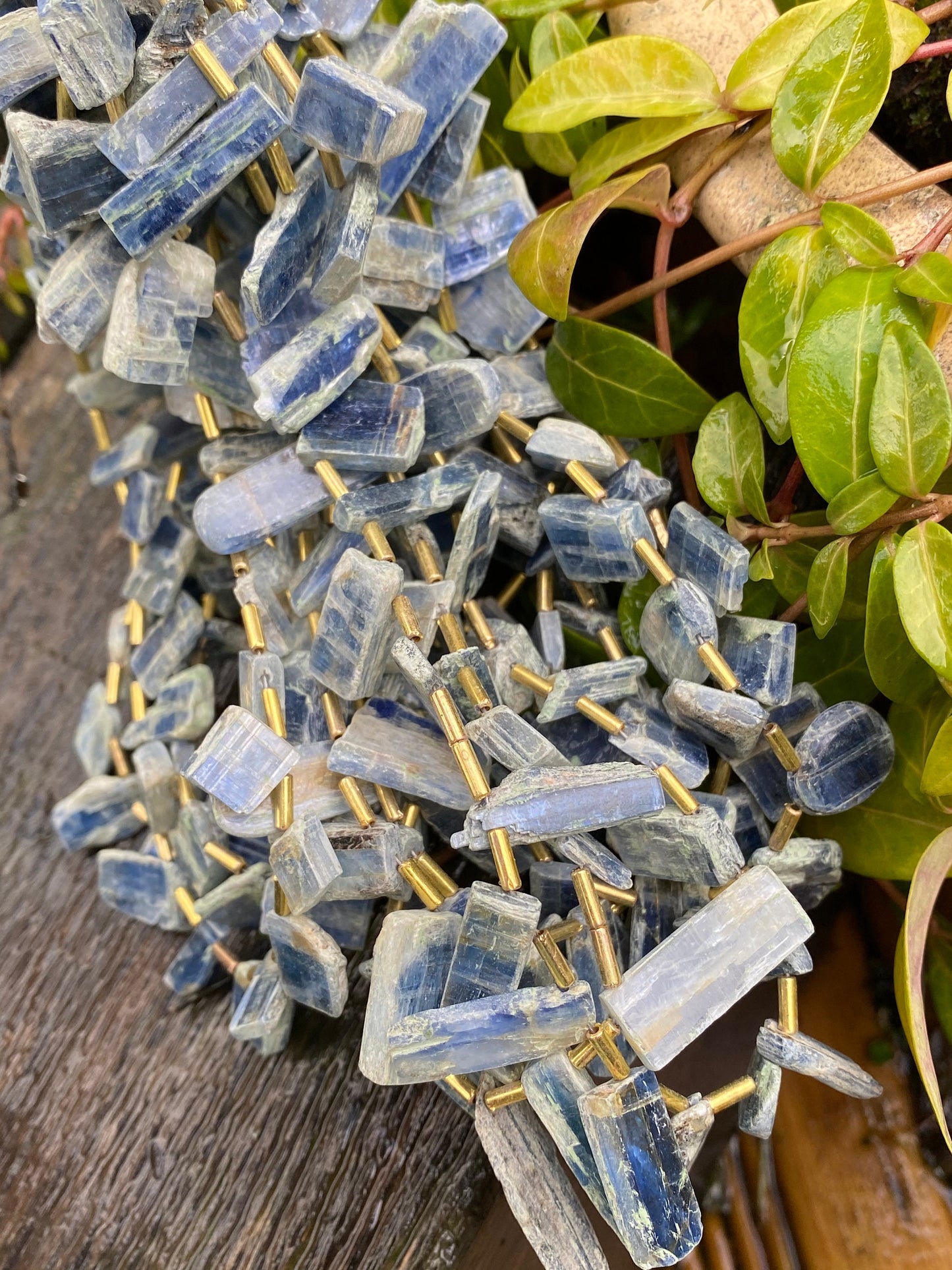 Natural Blue Kyanite Rustic Slab Beads 15-26mm / Blue Gemstone Irregular Cut Beads / Freeform Kyanite Gemstone Beads Drilled Square sticks
