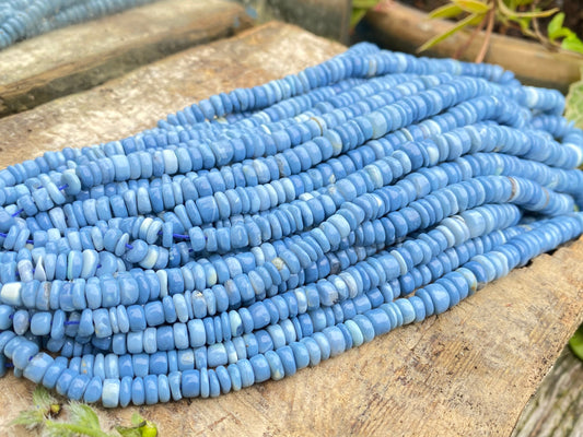 China Denim Blue Opal Blue rondelle tyre heishi beads spacer unique beads 4-8mm