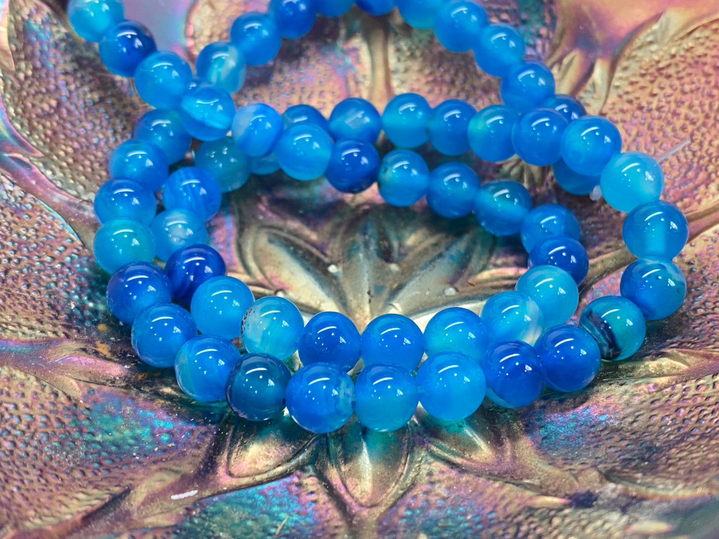 Turquoise Aqua Agate Gemstone Beads 6 mm / Blue Green Agate Beads / Agate Beads / round Agate Beads /