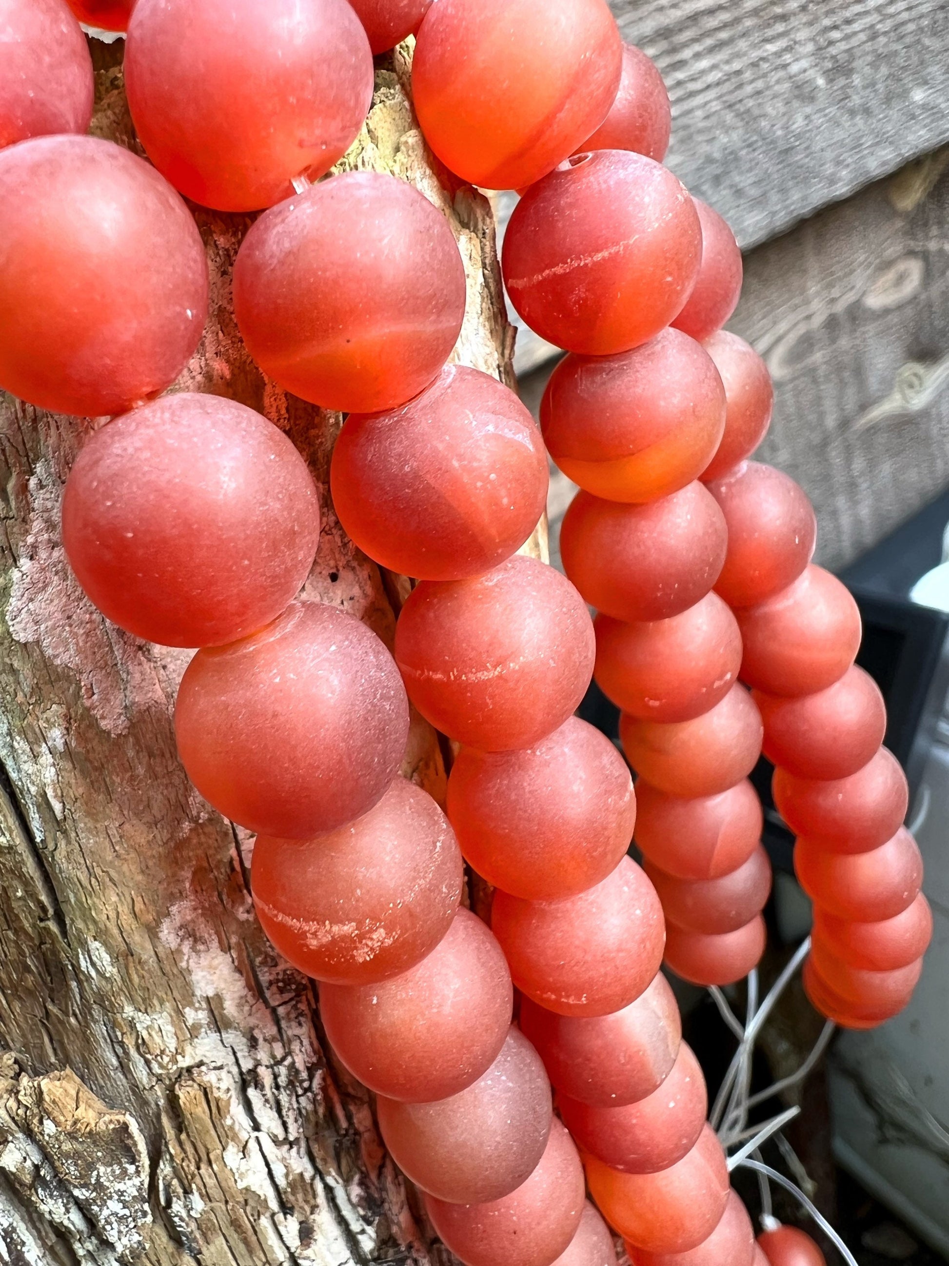 Rustic Matte Carnelian round beads approx 10 mm Orange Frosted Beads / Carnelian Agate Beads /
