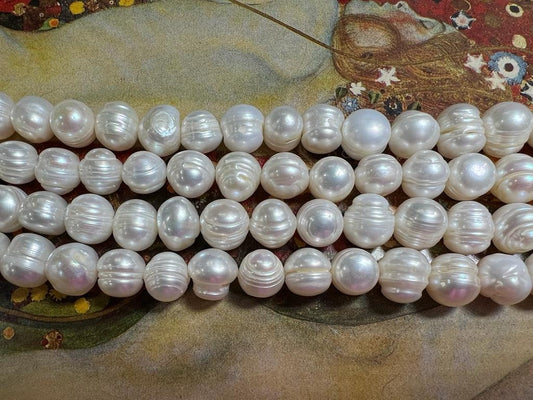 Large Freshwater Rustic Ivory Pearl beads Natural 8-10mm APPROX / Pearl Beads / Wedding Jewellery Beads / Mala beads Oval Potato