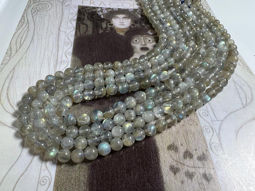 Labradorite Handcut Round Beads 5mm Approx / 15.5" Strand / Blue Orange Green Labradorite / Labradorite Gemstone Beads