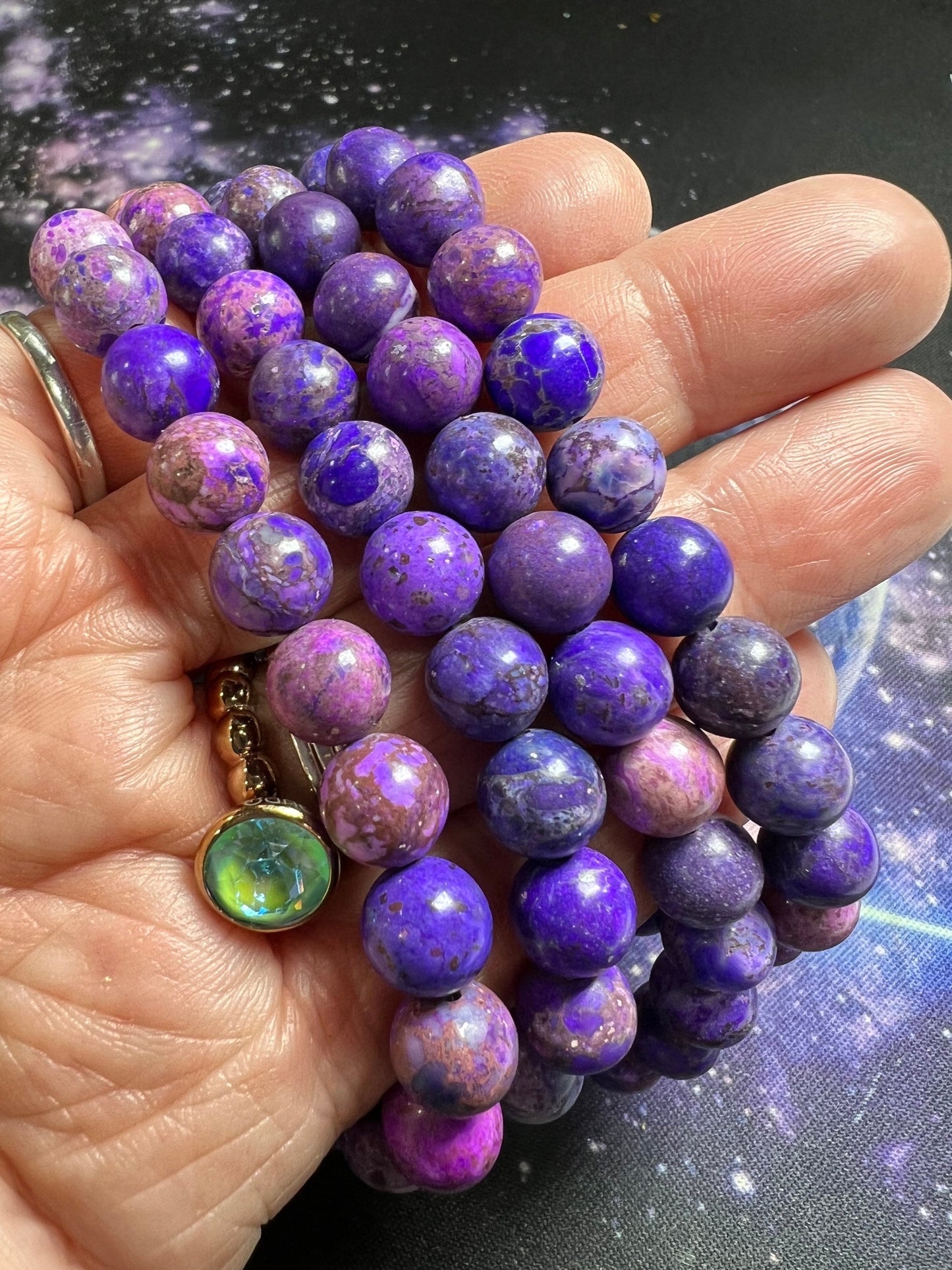 Amazing Violet Purple Magenta Mauve Sediment Jasper Round beads 8mm