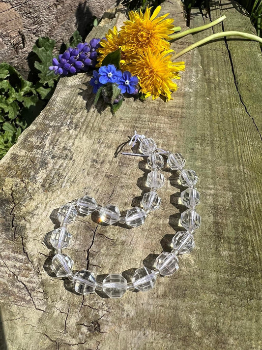 Natural Quartz Faceted Lantern Deco Cut Beads 8 mm / 1mm hole / Unusual Shaped Beads