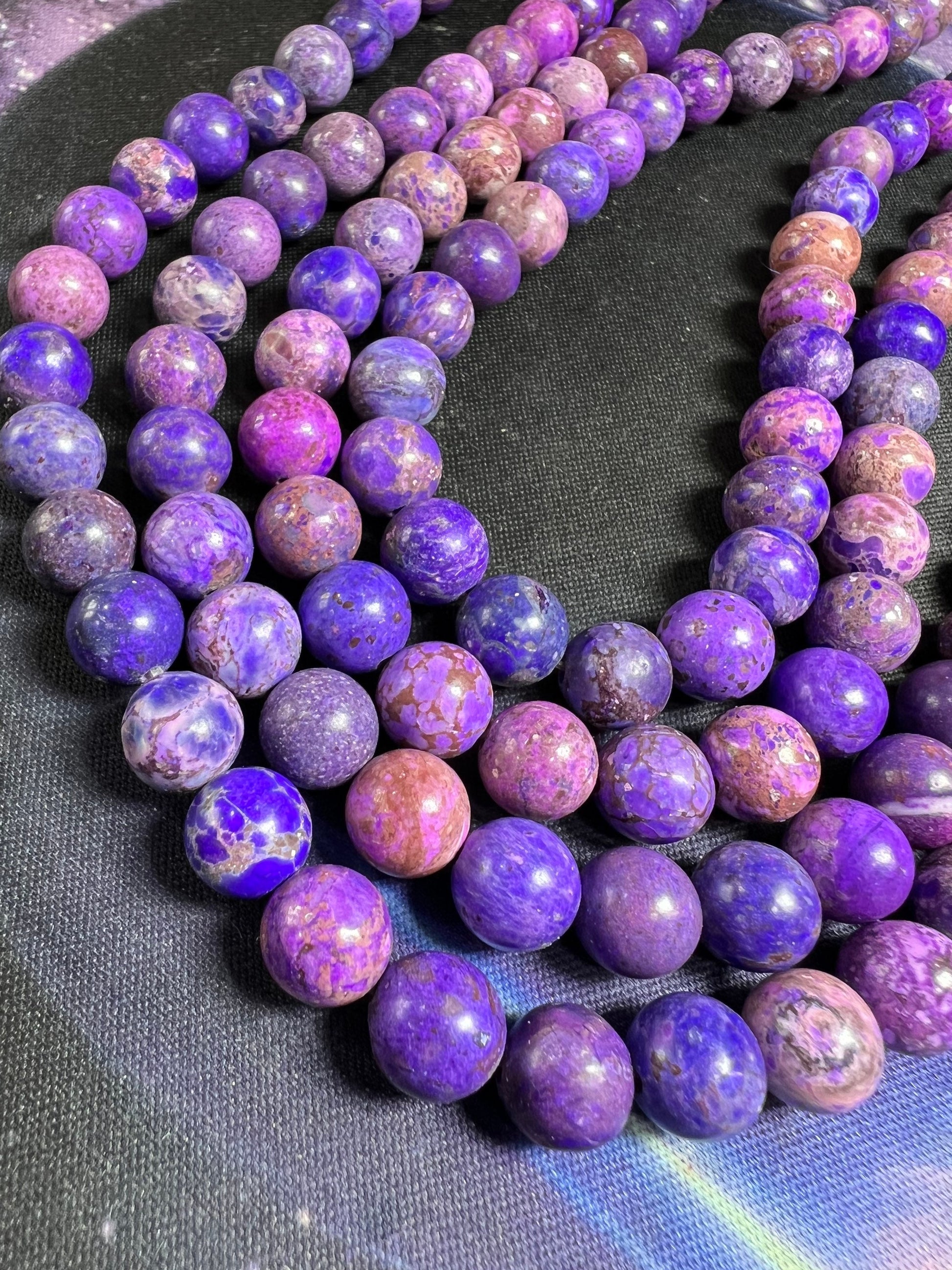 Amazing Violet Purple Magenta Mauve Sediment Jasper Round beads 8mm