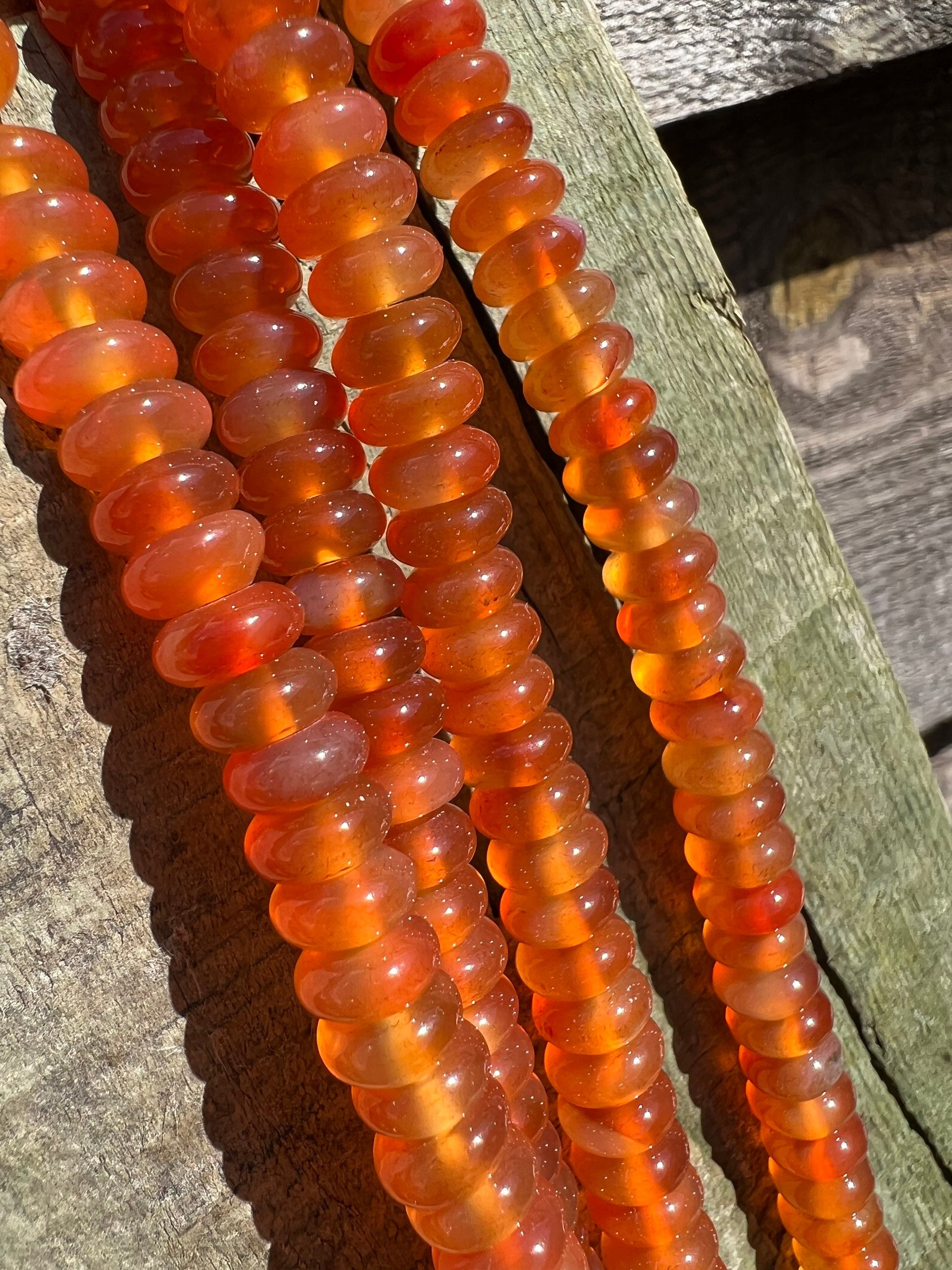Carnelian Smooth Rondelles 8 x 4 mm / TOP Quality Carnelian beads / Large Carnelian Agate Rondelles / Fire Carnelian Gemstone Beads / 6 bead