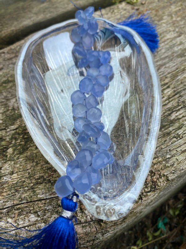 Pale Blue Chalcedony Faceted Handcut rustic Briolette beads 10-12mm approx CHOOSE QUANTITY heart briolettes