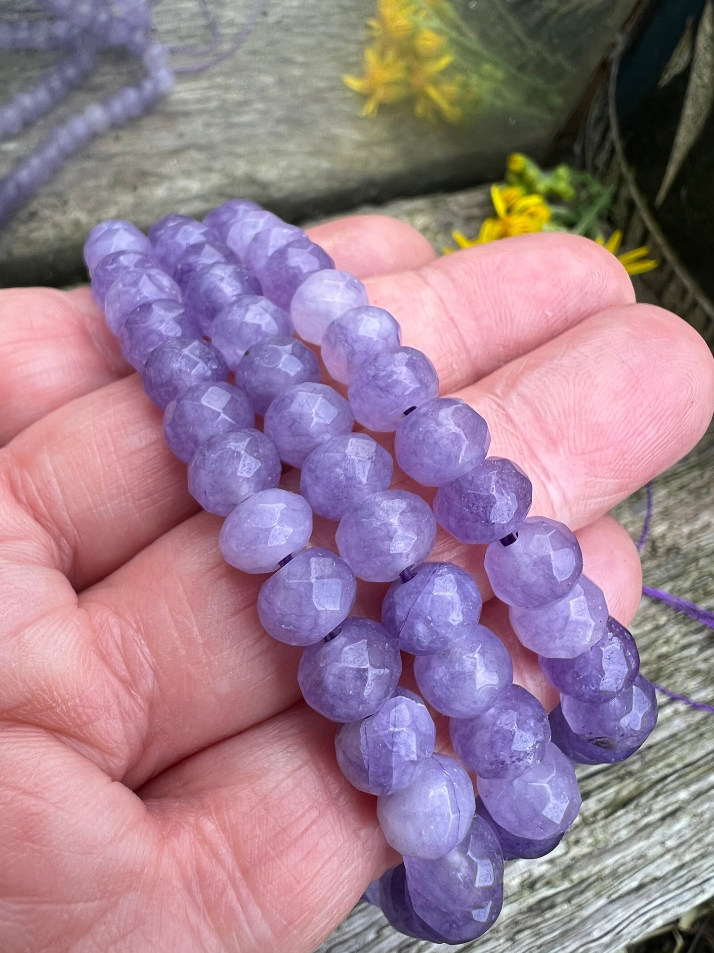 Alexandrite Tone Lilac Chalcedony Purple Faceted Rondelle Beads 8x5mm Gemstone Spacer Beads