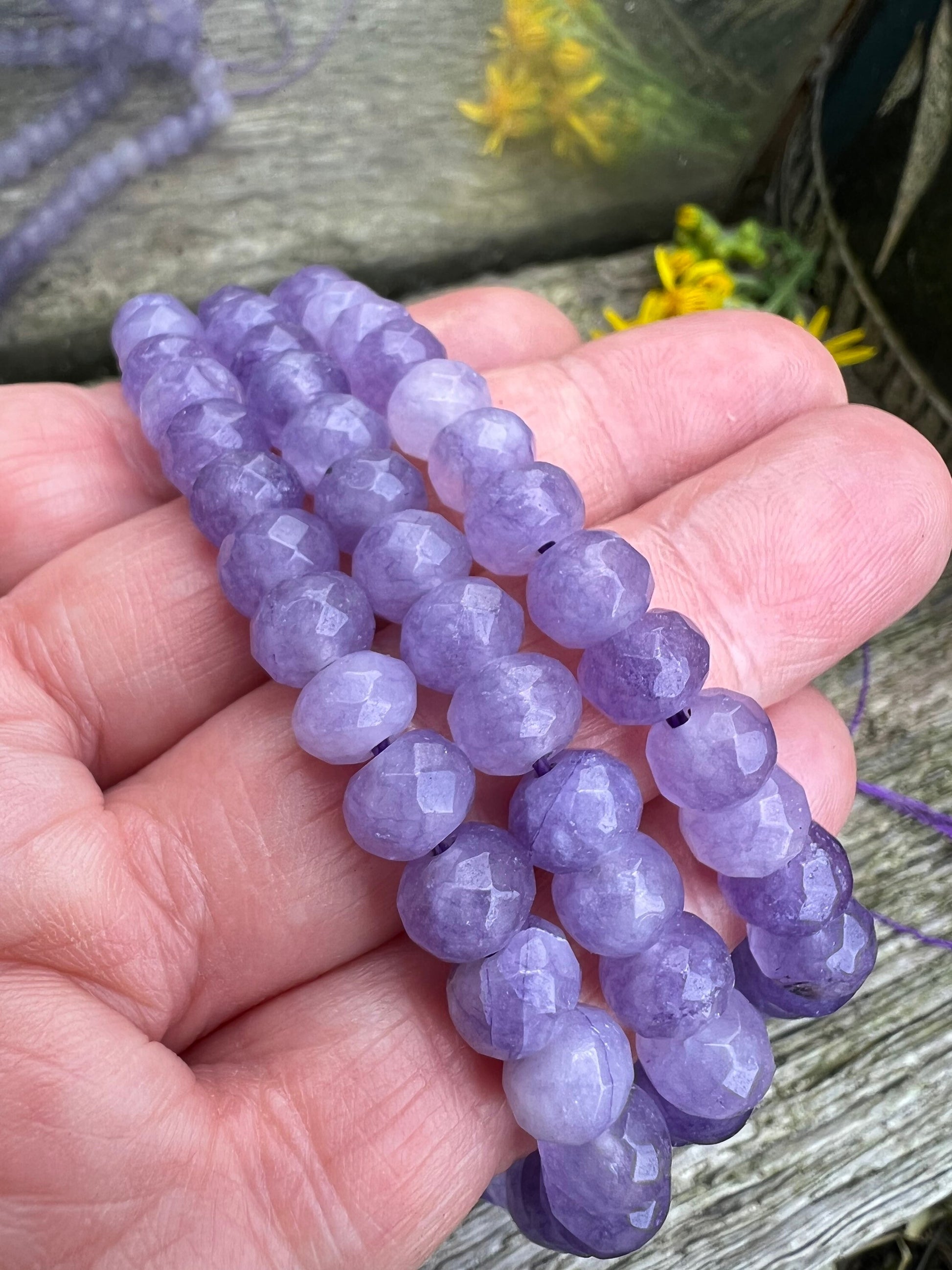Alexandrite Tone Lilac Chalcedony Purple Faceted Rondelle Beads 8x5mm Gemstone Spacer Beads