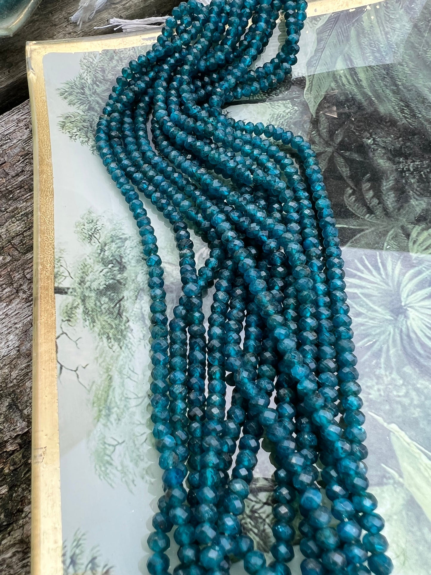 Rustic Neon Blue Apatite Hand Cut Faceted Rondelle Disc Spacer Beads Teal Gemstone Beads Sea Ocean Blue Gemstone Beads 4mm approx