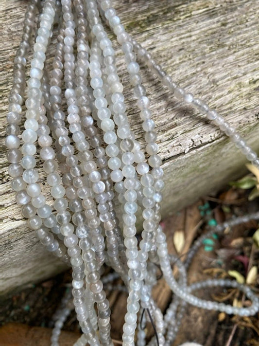 Grey Moonstone Rounds 4-5mm