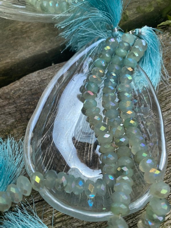 Natural Rustic Aqua Mystic AB Coated Chalcedony Faceted Large Handcut Rondelle beads 8-9mm approx CHOOSE QUANTITY heart rondelles