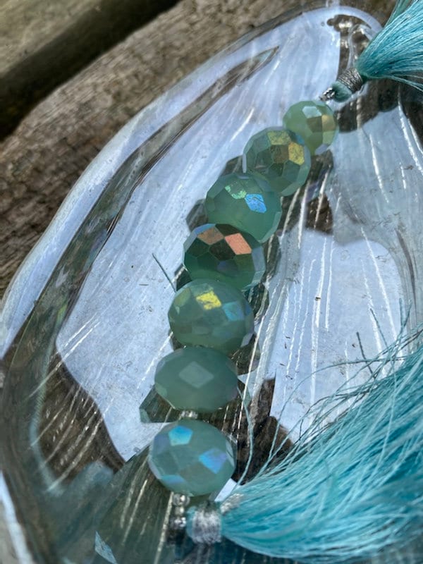 Natural Rustic Aqua Mystic AB Coated Chalcedony Faceted Huge Handcut Rondelle focals beads 8-9mm 7 beads approx CHOOSE QUANTITY rondelles