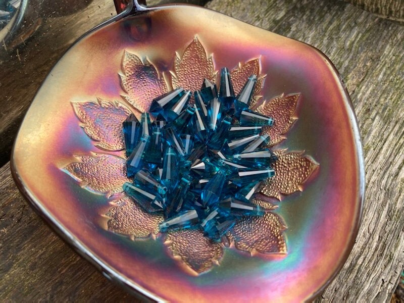 Top-drilled Crystal Pendulum Faceted Beads 14mm / Various Colours / Two Tone Crystal Beads / Magic Crystal Beads / Mystic Crystal Coin Beads