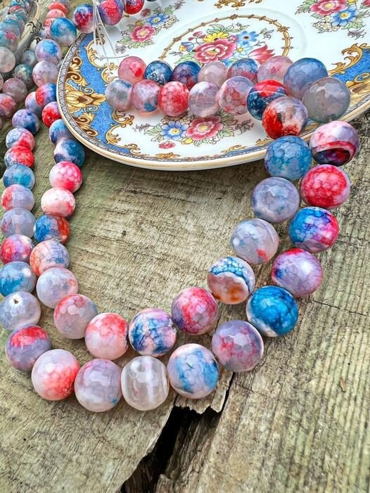 Faceted Leopard rounds / 10mm 15.5"