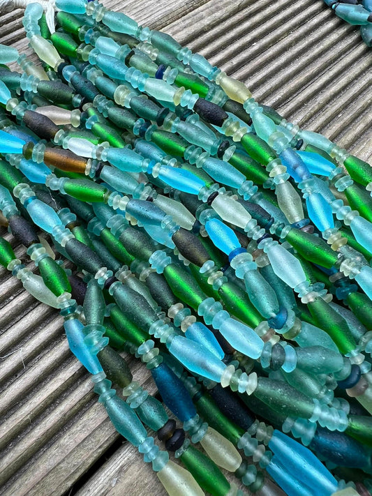 Roman Glass Vases Blue Aqua Green Natural aged beads / Roman Glass Spacers / Ancient Rare Beads / unique beautiful Antique beads