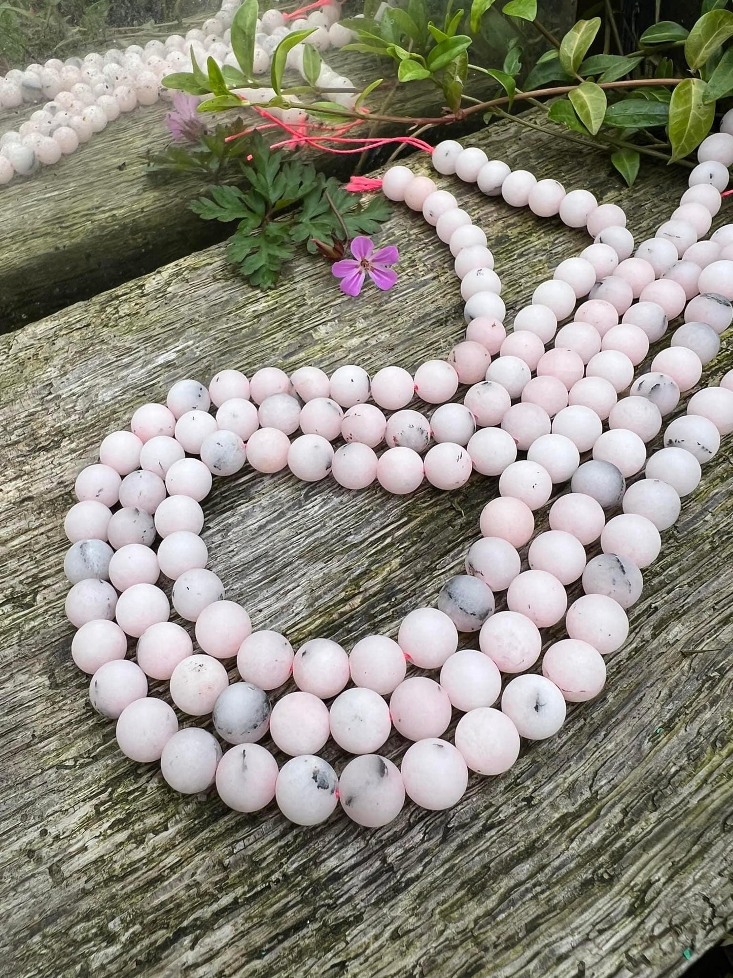 Beautiful Matte Glowy Ethereal Cherry Blossom Jasper Round Beads 8 mm// Gemstone Beads / Earring Beads / Jewellery Beads / Pale pink tones