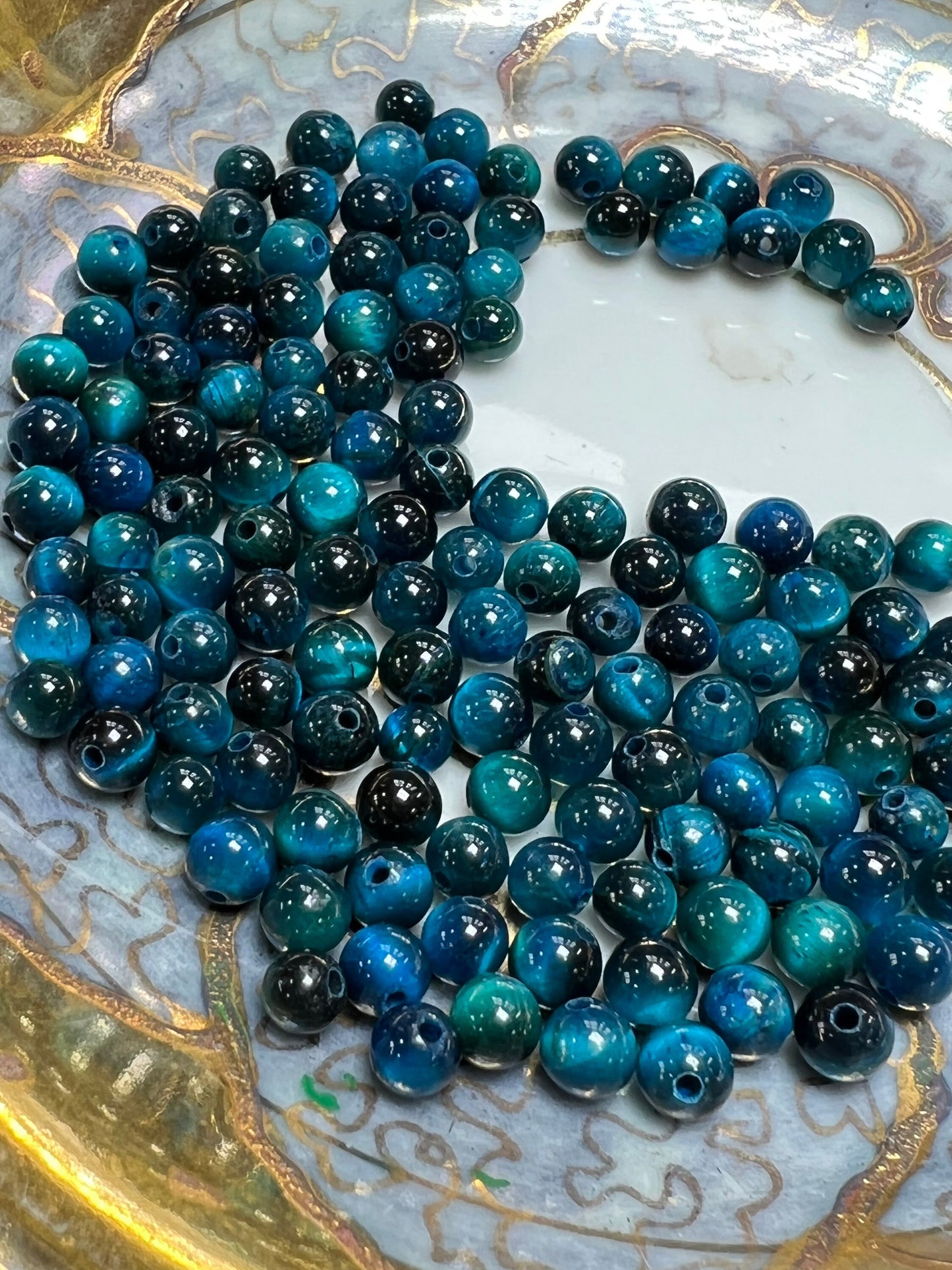 Sweet Little Tiny Tiger Eye Round Beads 4mm / Tigers Eye Gemstone beads Small Order beads