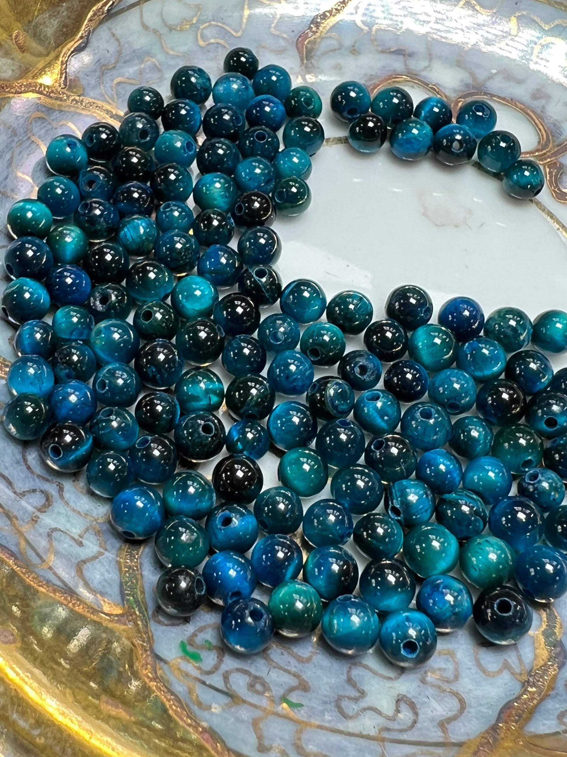 Sweet Little Tiny Tiger Eye Round Beads 4mm / Tigers Eye Gemstone beads Small Order beads