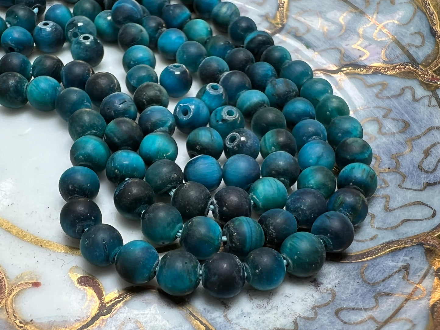 Sweet Little Tiny rustic Matte Tiger Eye Round Beads 4mm / Tigers Eye Gemstone beads Small Order beads