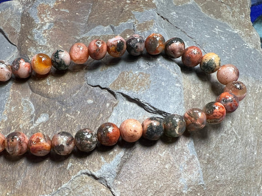 4 x Crazy Agate round beads / yellow crazy 6 mm/ Rustic Agate beads / Natural Brown Agate Beads / orange Gemstone Beads / 4 small Beads