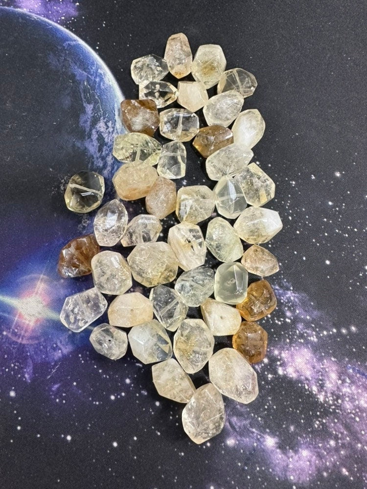 1 BEAD / VARIOUS TONES Citrine Natural Faceted Chunk Beads / Irregular Nuggets / Citrine Beads 9-20mm / Depression Fighting Gemstone