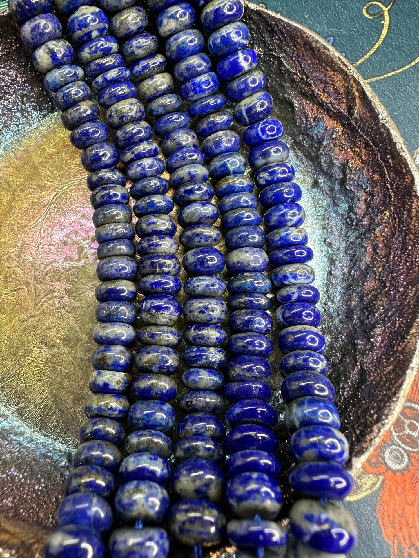 AAA Lapis Lazuli Smooth Round Rondelle Beads 8 mm / Lapis Beads / Lapis Lazuli Gemstone Nuggets / rustic natural Gemstones