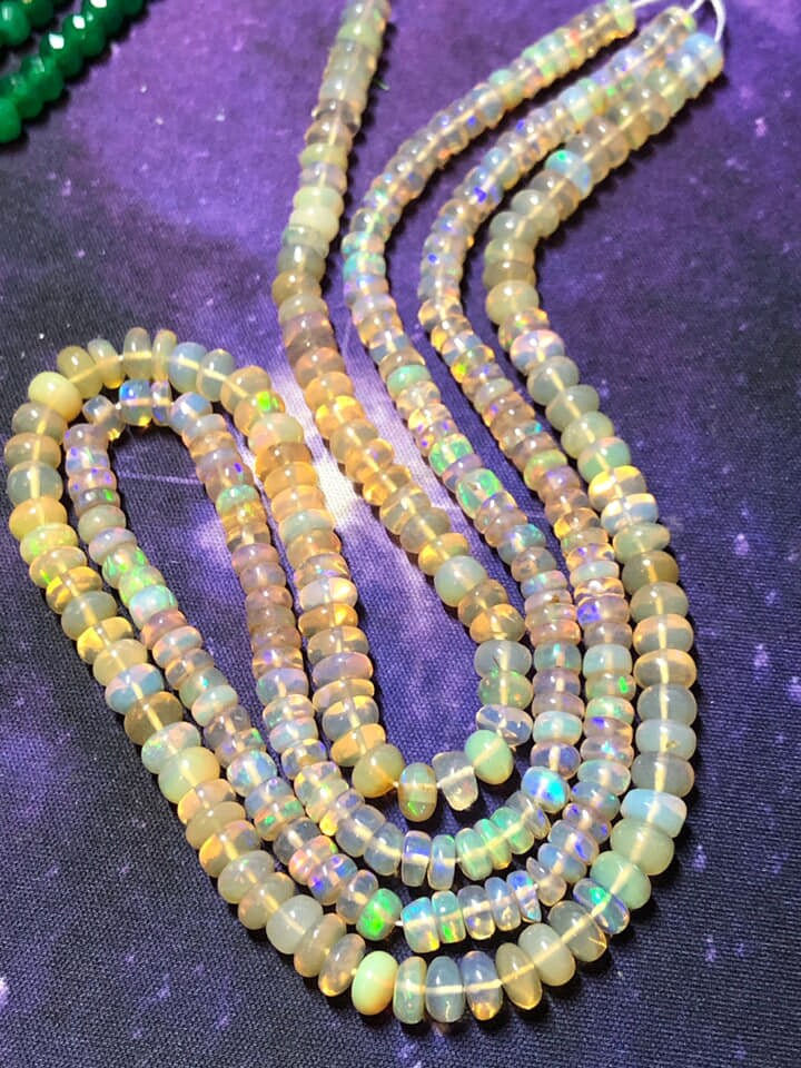 Amazing glowy rustic Ethiopian Opal Smooth handmade Gold multi colour Rondelle Spacer Beads / Fiery beads / Choose quantity 3.5-5mm mm