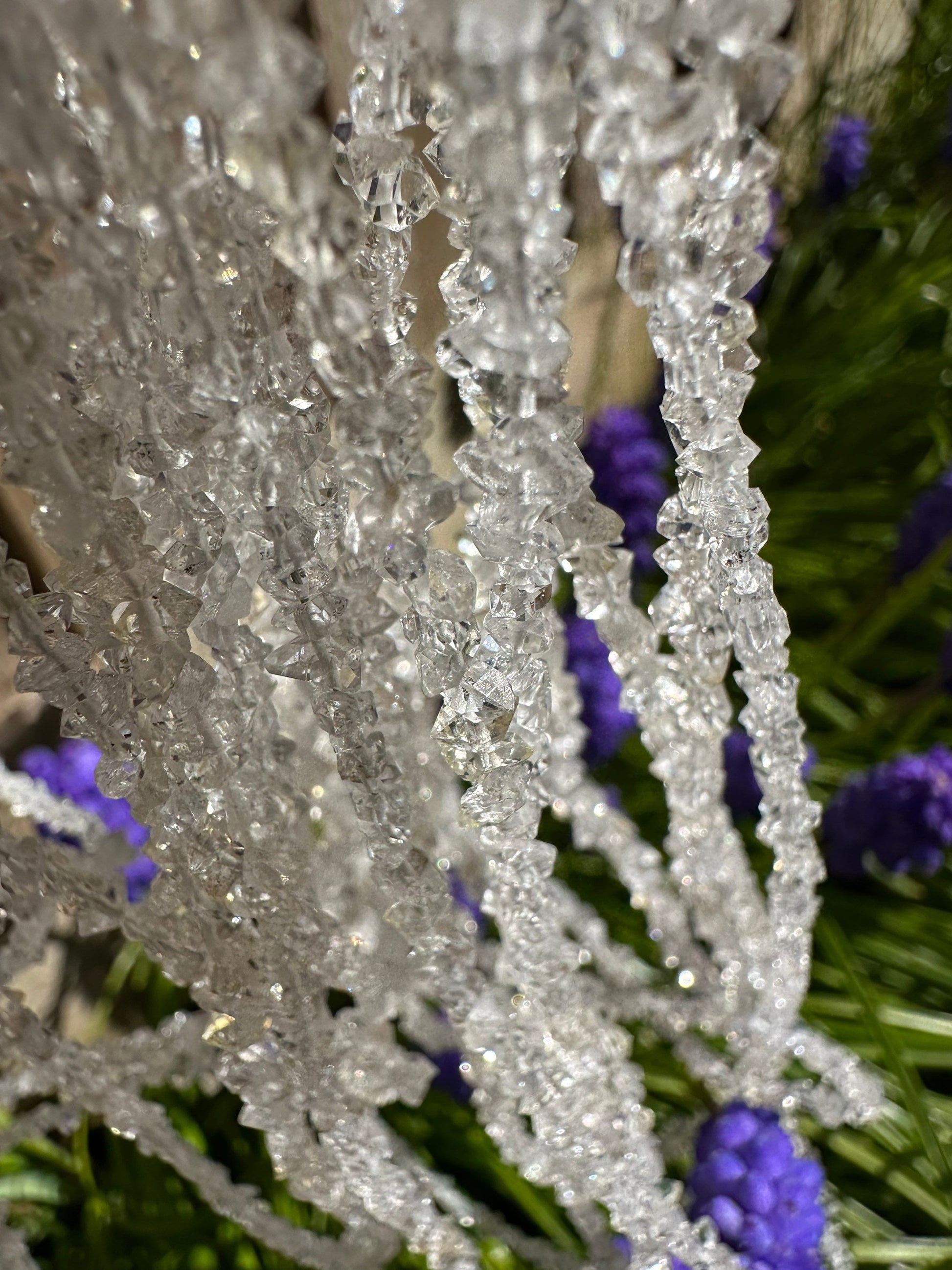 Herkimer Diamond Drilled Crystal Beads Super Sparkling Healing Gemstone Beads 3-4mm approx