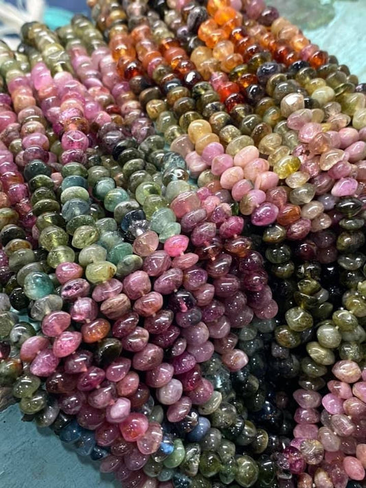 Rustic Watermelon Tourmaline Disc Rondelles 5mm Approx Handcut Uneven / Rondelle Beads Watermelon Tourmaline 14 inch strand