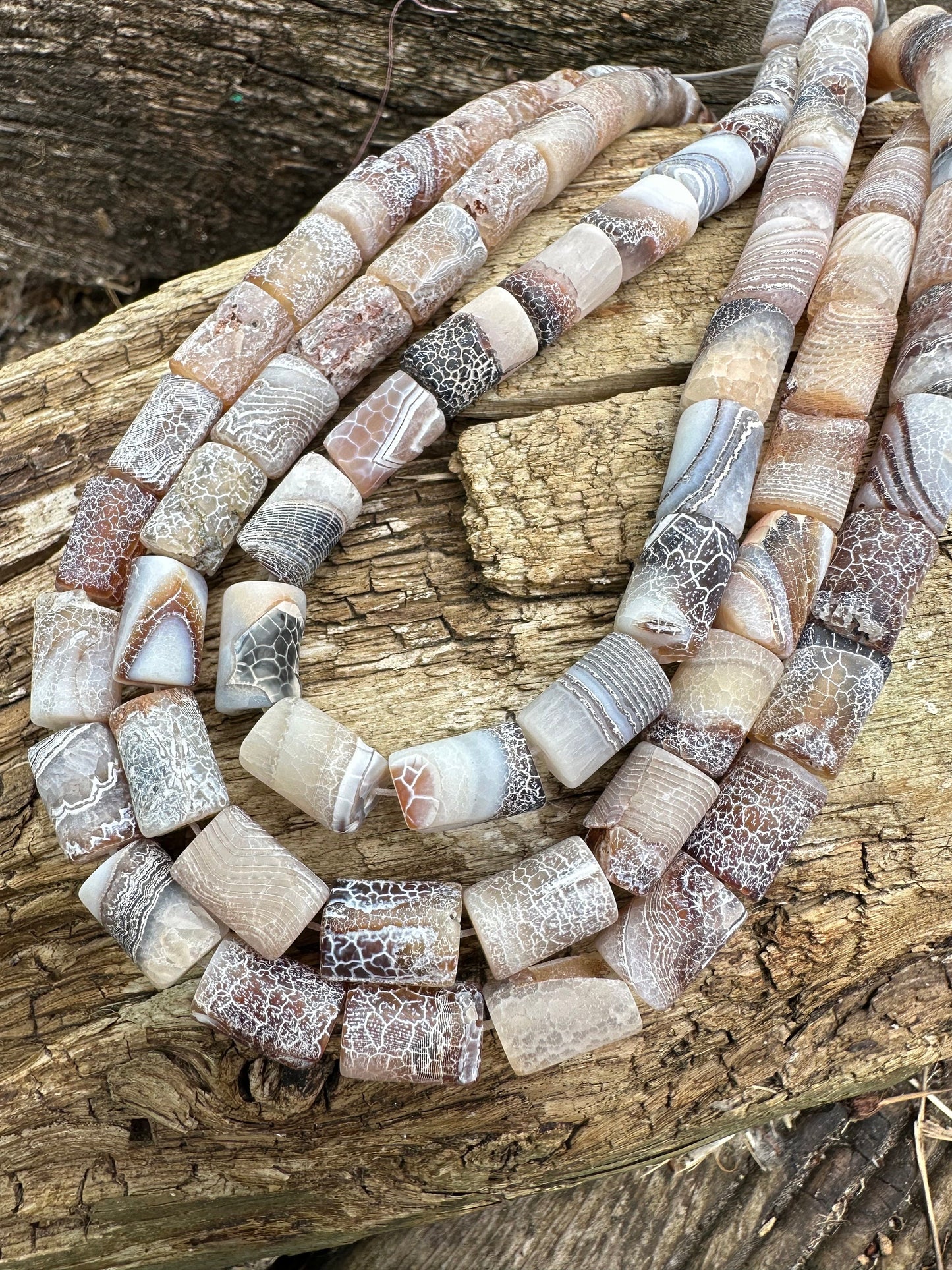 Unique rustic Aged Veined Cracked Agate brown caramel toned Drums Green Brown 12mm approx handcut