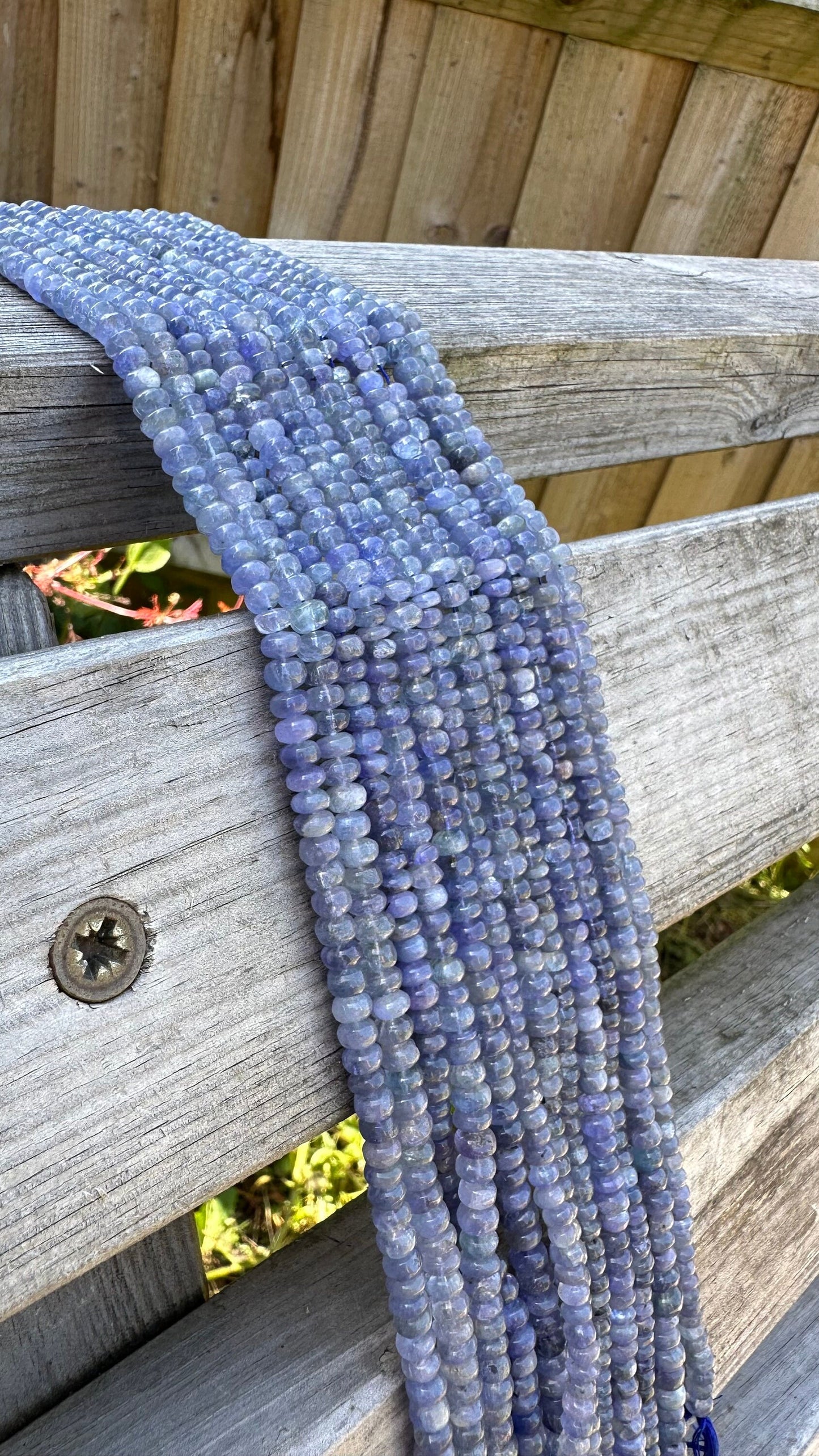 Natural Handcut Rustic Tanzanite Ethereal Wisteria Purple Smooth multi tonal rondelles 5-6mm