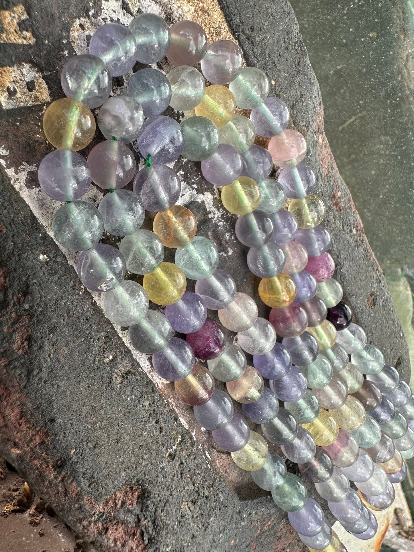 Rainbow Blue Lavendar Lilac Fluorite Fluorite Gemstone Beads / Natural Gemstone Beads / Fluorite Beads /