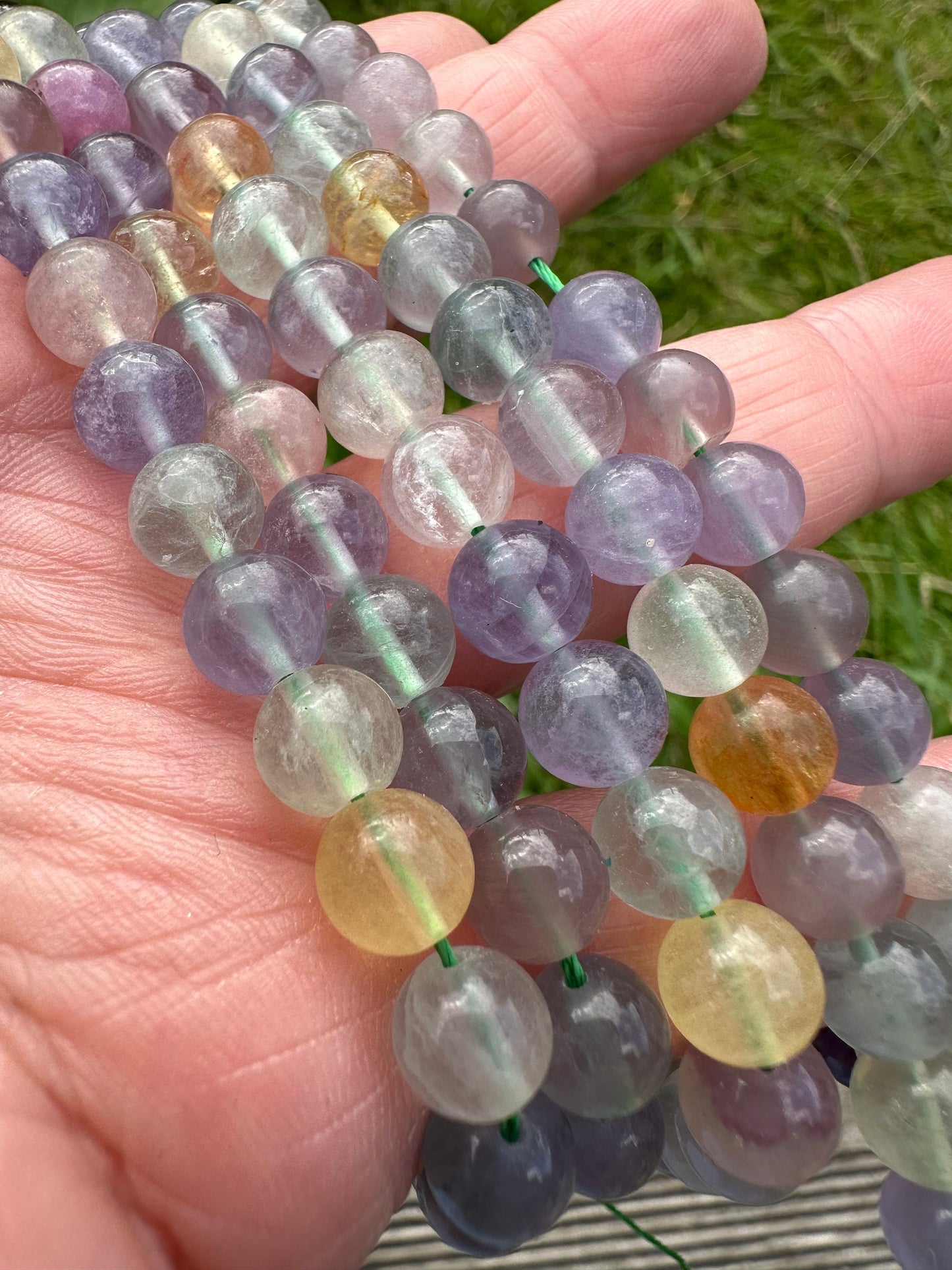 Rainbow Blue Lavendar Lilac Fluorite Fluorite Gemstone Beads / Natural Gemstone Beads / Fluorite Beads /