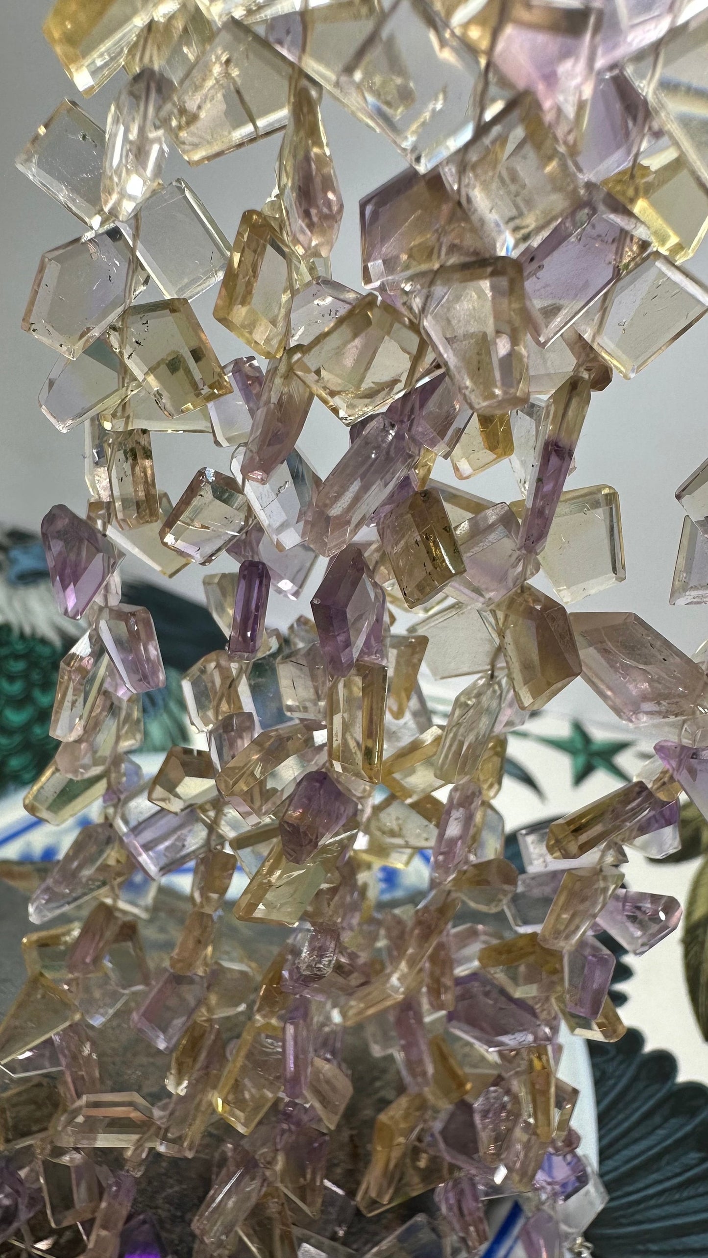 High Quality Hand Faceted Step cut Geometric Super Clear Ametrine Gemstone Briolette Slice shapes
