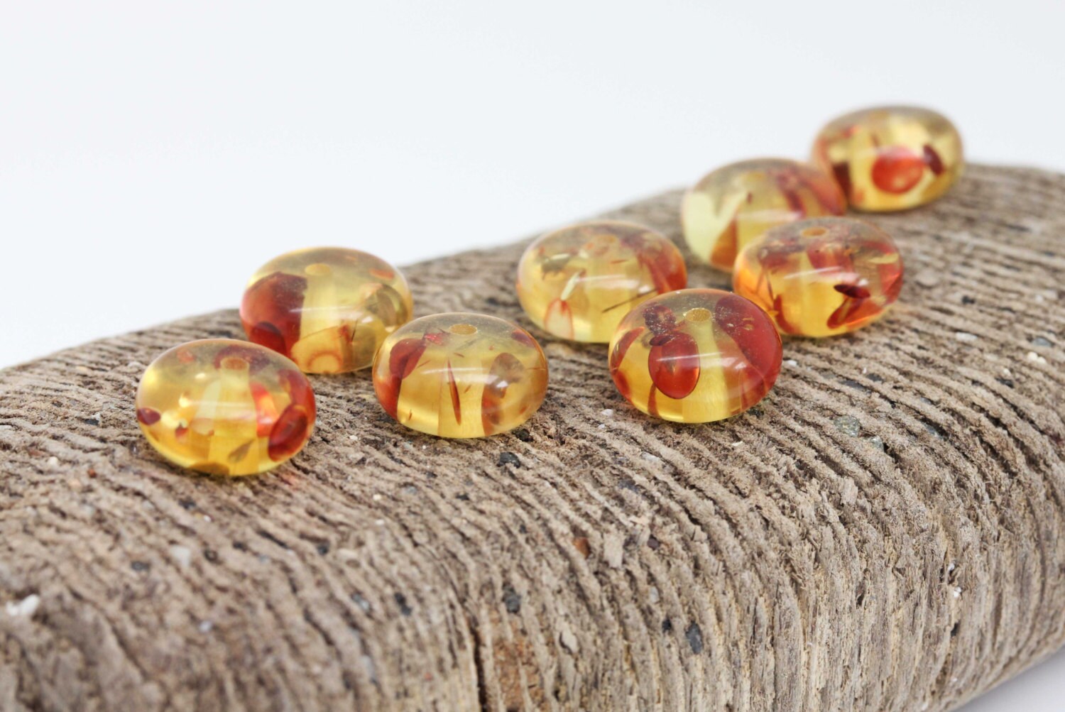 Resin Amber Rondelle Beads 8 x 5 Golden Amber Beads / Amber disc beads Beads Rustic Amber Beads Barley sugar Beads /4 beads / Small order