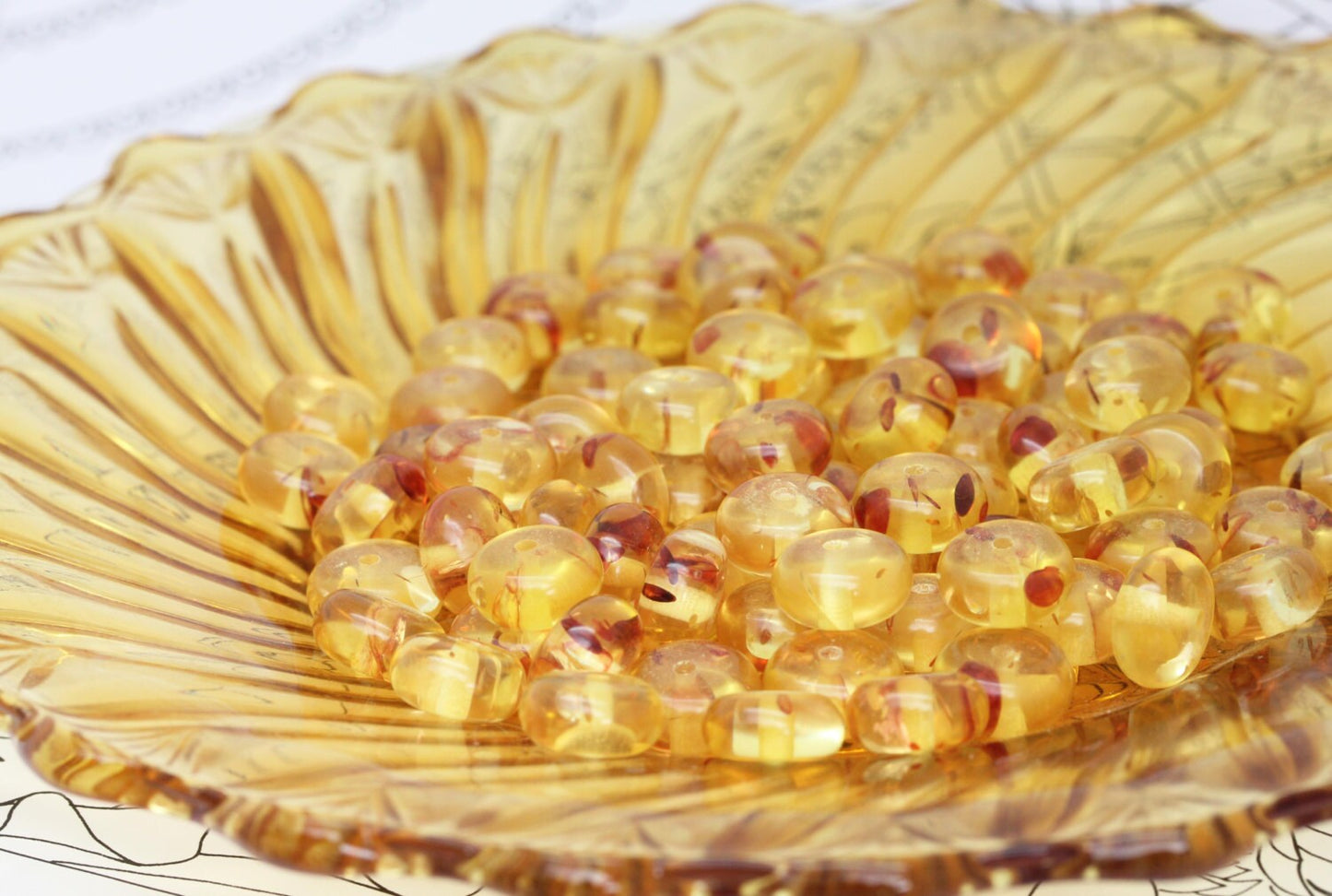 Resin Amber Rondelle Beads 8 x 5 Golden Amber Beads / Amber disc beads Beads Rustic Amber Beads Barley sugar Beads /4 beads / Small order
