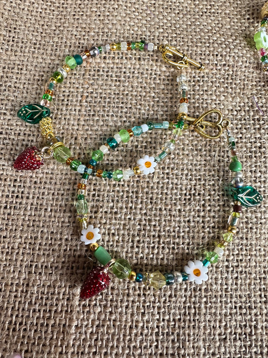 Strawberry Fields Forever Beaded Bracelet